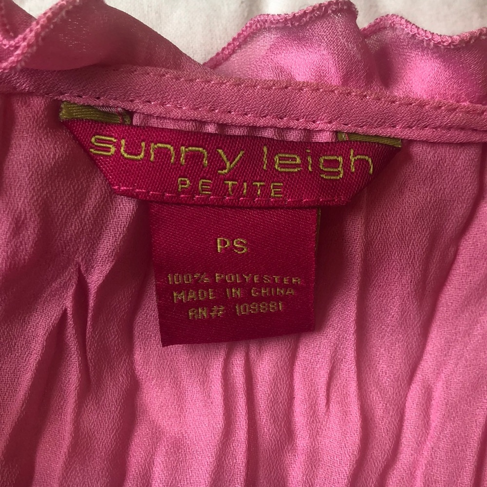 Pink Button Down Ruffle Blouse - Picture 5 of 5